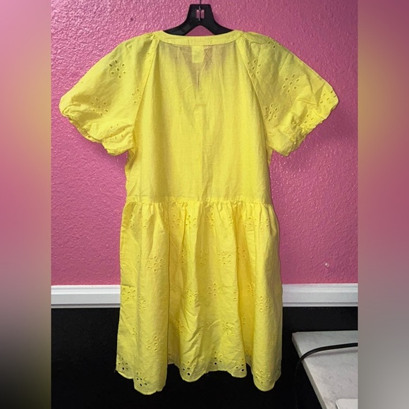 Peyton & Parker Sunny Yellow Kids Eyelet Dress - Picture 3 of 5